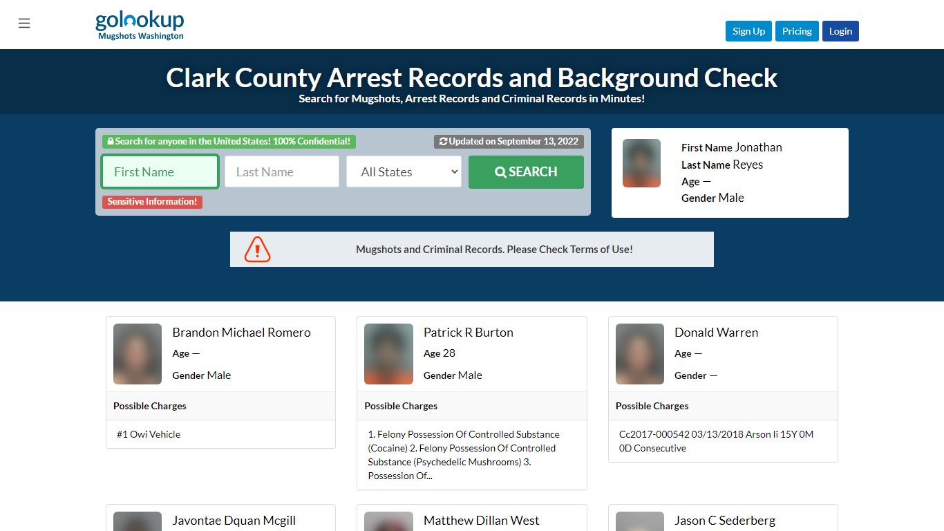 Clark County Mugshots, Clark County Arrest Records - GoLookUp